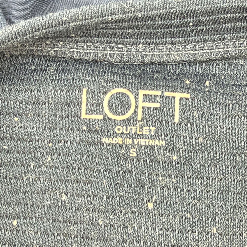 Loft Outlet Navy Blue Ribbed 2 in 1 Sweater Peplum Long Sleeve Top Small - Picture 4 of 6